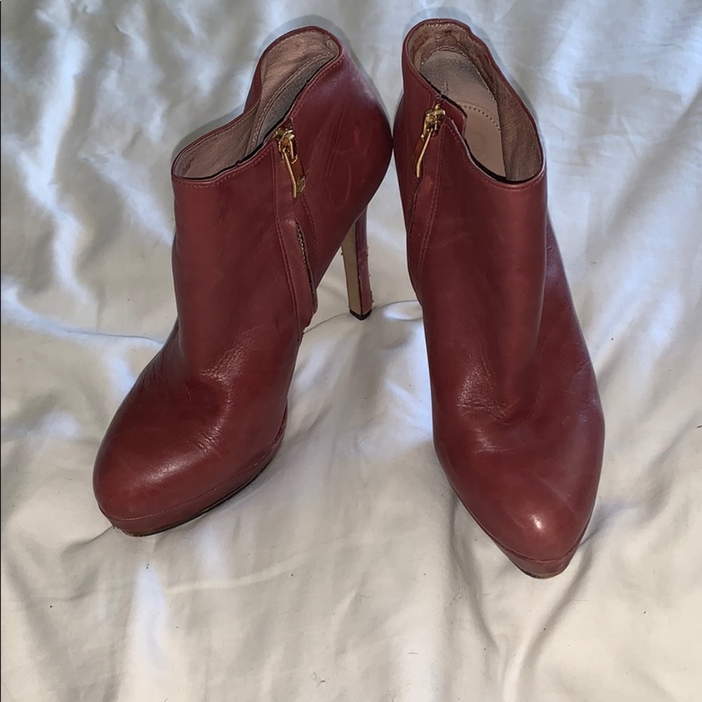 Vince Camuto Wine-Colored Heeled Booties